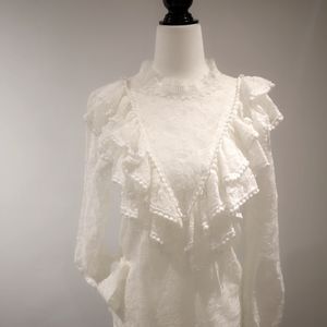 Lace ruffle blouse